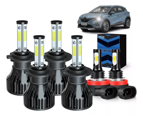 4 Lados,faros Led Y Bombilla Antiniebla Para Serie Renault