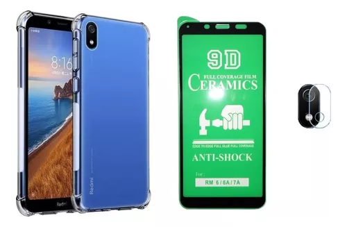 Estuche Para Redmi 7a + Vidrio Cerámico + Vidrio Cámara 