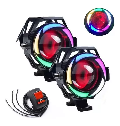 Faros Lupa Led Moto Ojo Ángel Ojo De Demonio Estrobo