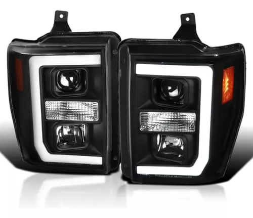 Spec-d Tuning Faros Delanteros Con Barra Led, Color Negro, C