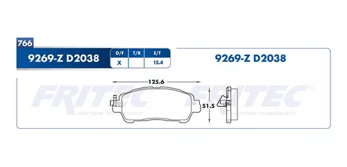 pastillas de frenos Delanteras Nissan Kicks 1.6l 2017-2020 Fritec