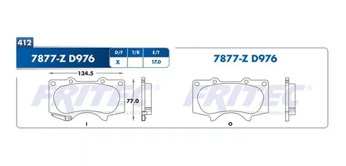 pastillas de frenos Delanteras Toyota Hilux 2009-2017 