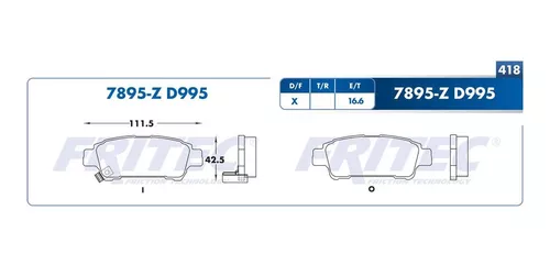 pastillas de frenos Traseras Toyota Sienna 3.3l 2004-2006 